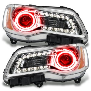 Chrysler 300 Headlight Assemblies - ORACLE Lighting - NON HID LED Halo, Chrome Housing - Red - `11-`14 Chrysler 300 Headlight Assemblies - ORACLE Lighting - NON HID LED Halo, Chrome Housing - Red - `11-`14